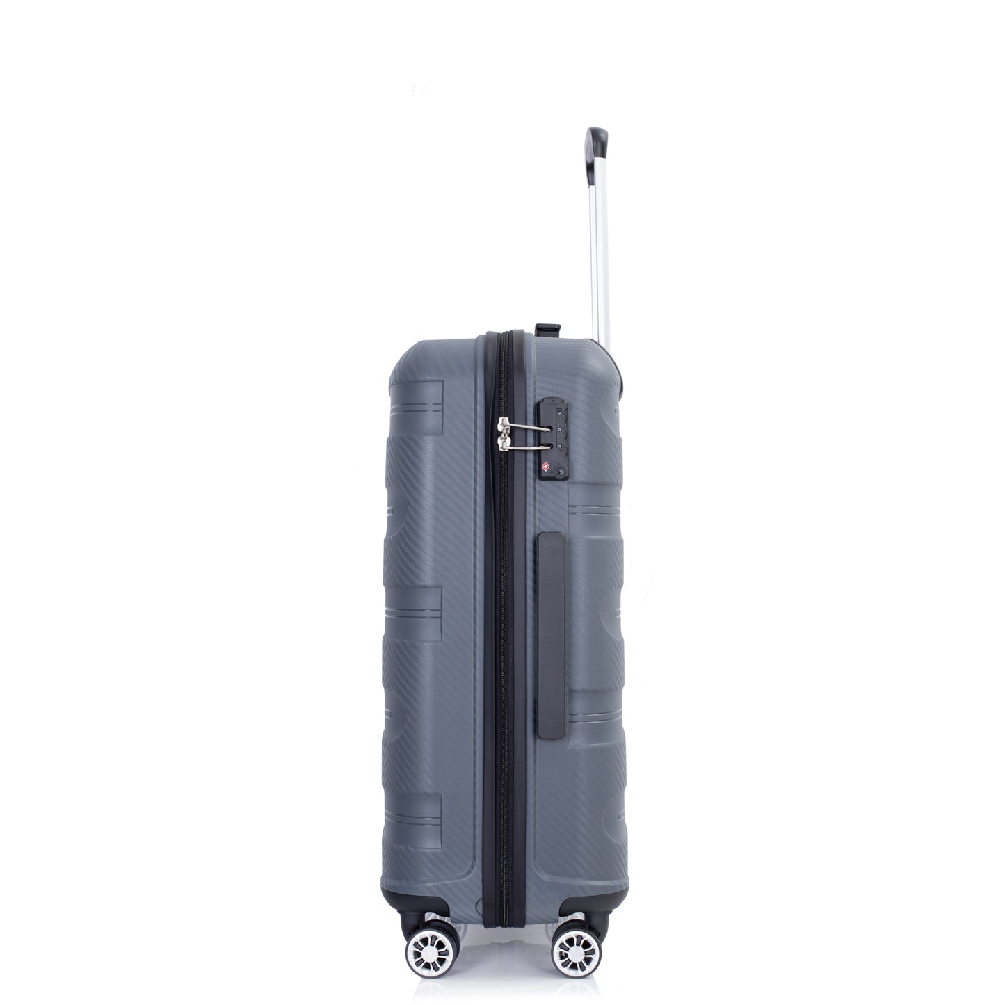 Hardshell Suitcase Spinner Wheels PP Luggage Sets Lightweight Durable Suitcase with TSA Lock,3-Piece Set (20/24/28) ,Gray