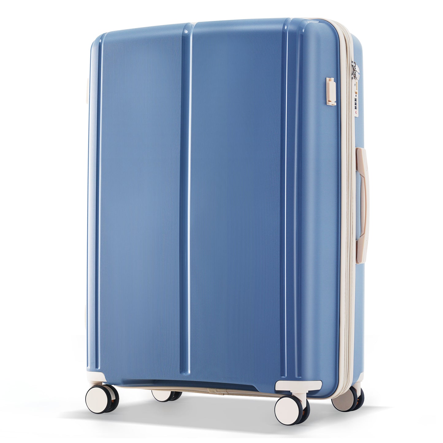 Luggage Sets 3 Piece Suitcase Set 20/24/28 with USB Port,Carry on Luggage Airline Approved,PP Lightweight Suitcase with Spinner Wheels, Blue and Ivory