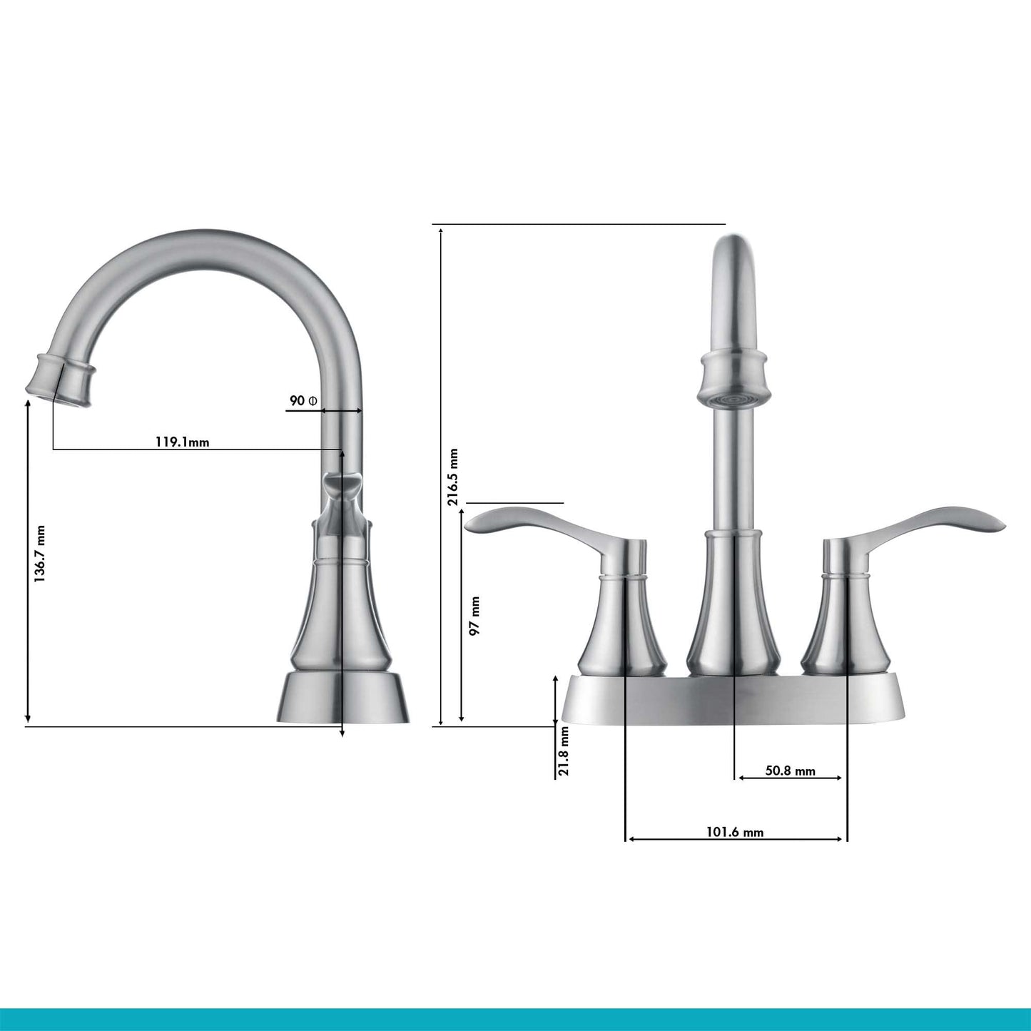 Elevate Your Bathroom with 2-Handle Brushed Nickel RV Faucet and Steel Pop Up Drain Set