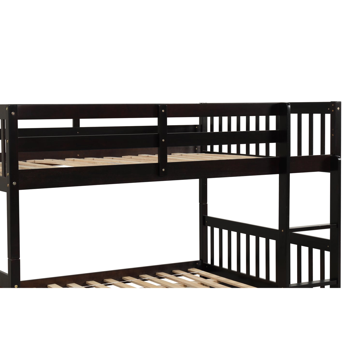 Espresso Rustic Full Size Bunk Bed Set with Trundle