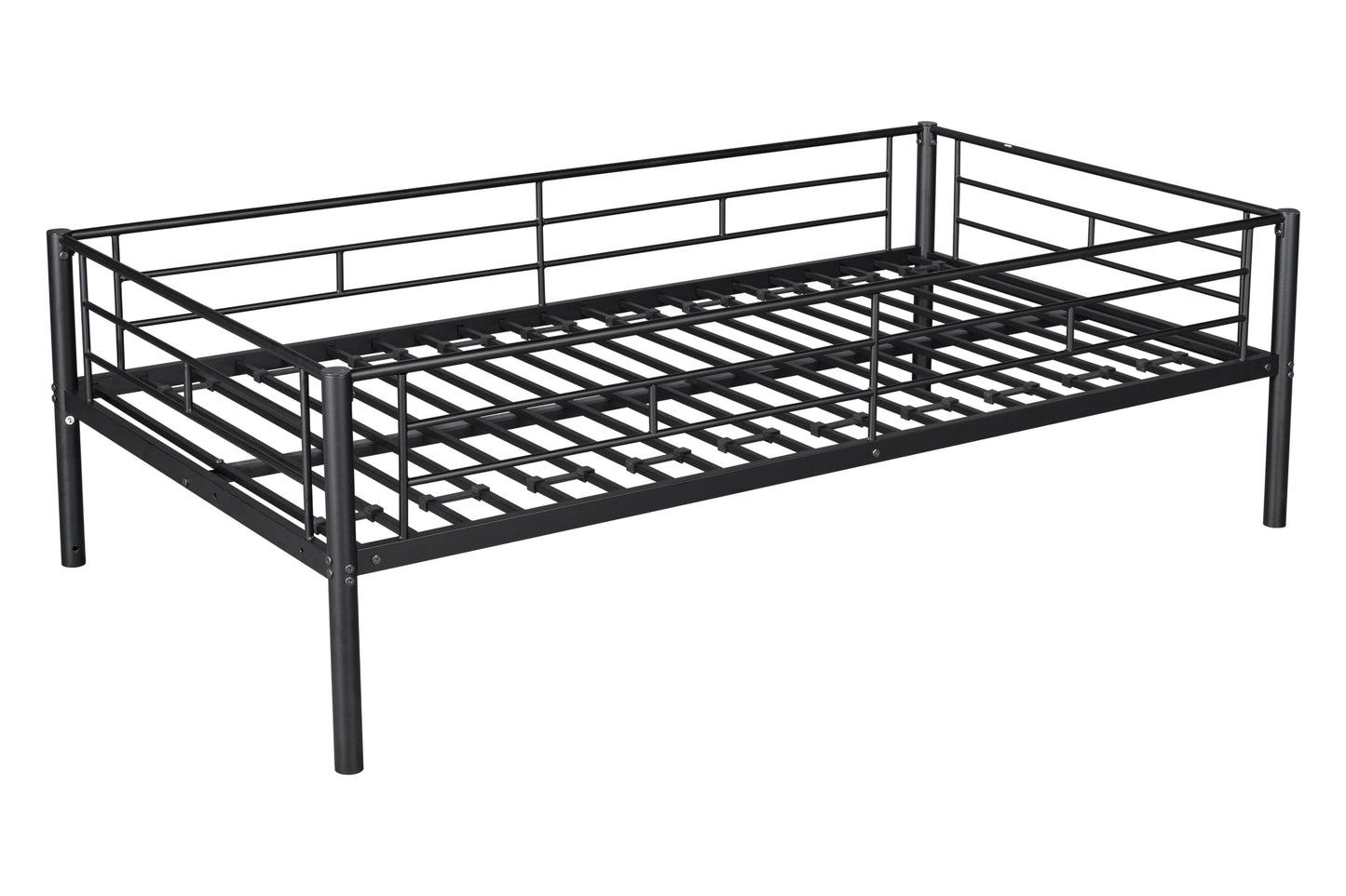 Metal Twin Bunk Bed with Trundle - Durable, Safe, and Quiet Sleep Haven