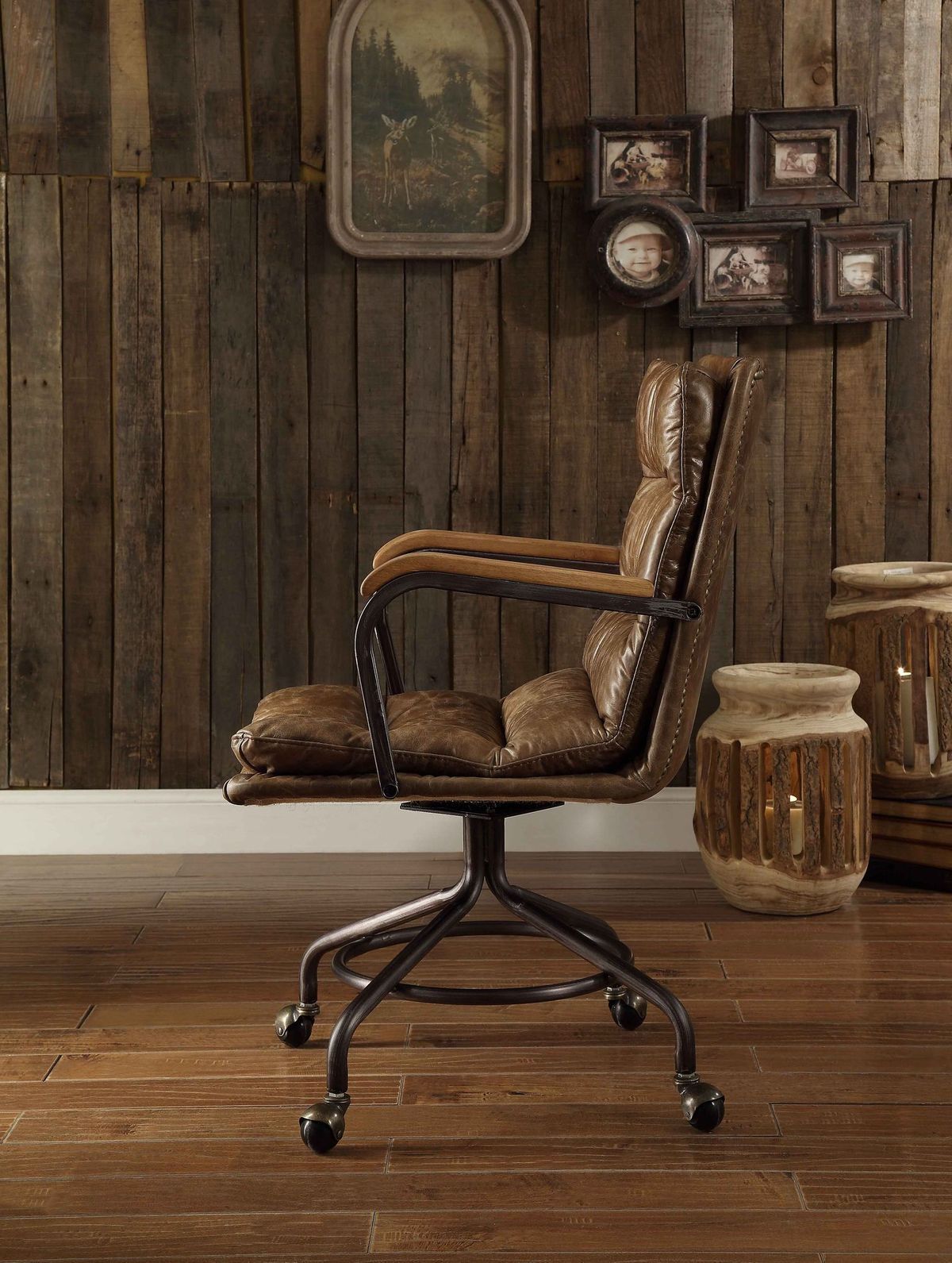 Harith Office Chair in Vintage Whiskey Top Grain Leather 92416