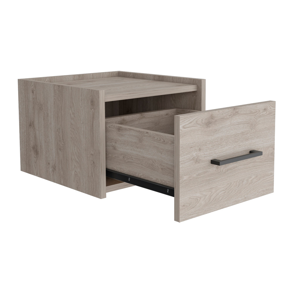 Floating Nightstand Calion, Bedroom, Light Gray