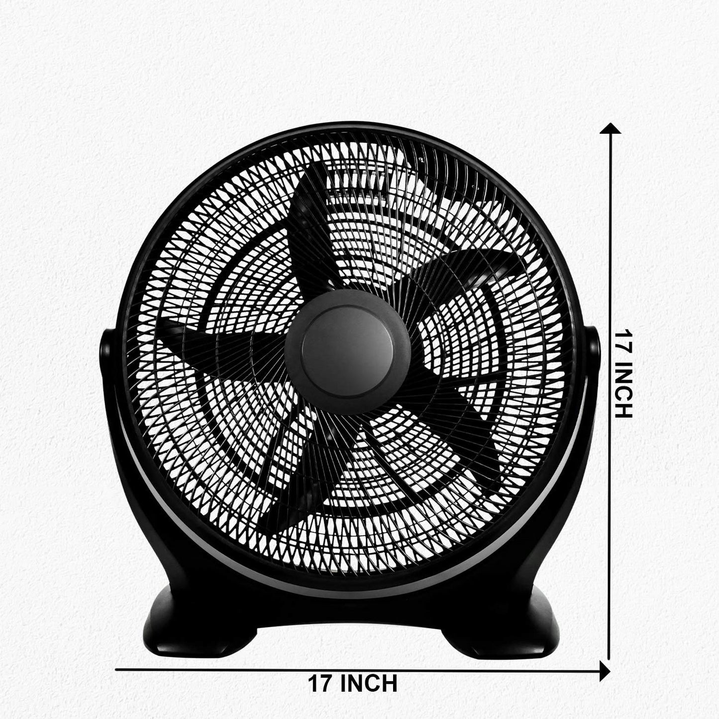 Simple Deluxe 14 Inch 3-Speed Plastic Floor Fans Oscillating Quiet for Home Commercial, Residential, and Greenhouse Use, Outdoor/Indoor, Black