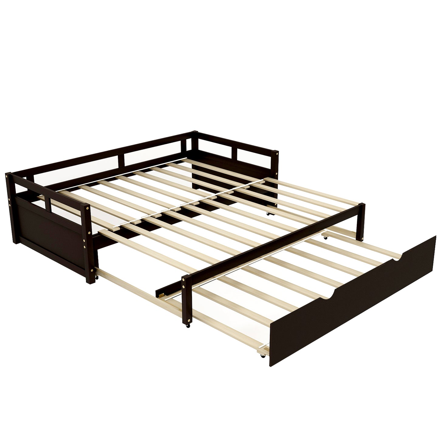 Extending Daybed with Trundle, Wooden Daybed with Trundle, Espresso