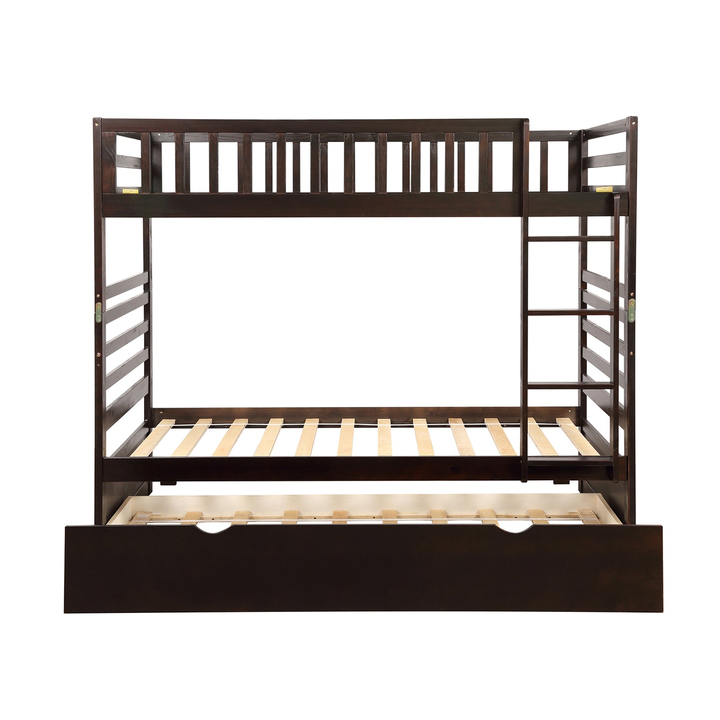 Children's Twin Bunk Beds with Trundle Bed and Safety Features