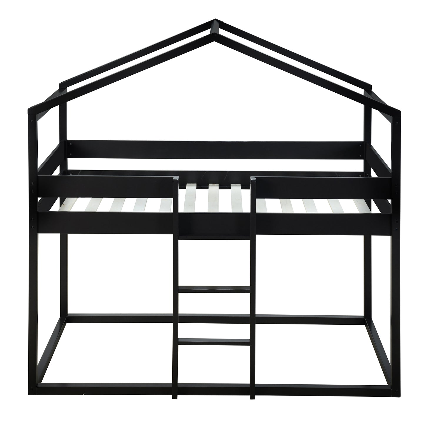 Espresso Wood Bunk Bed with Fun Tent House Design