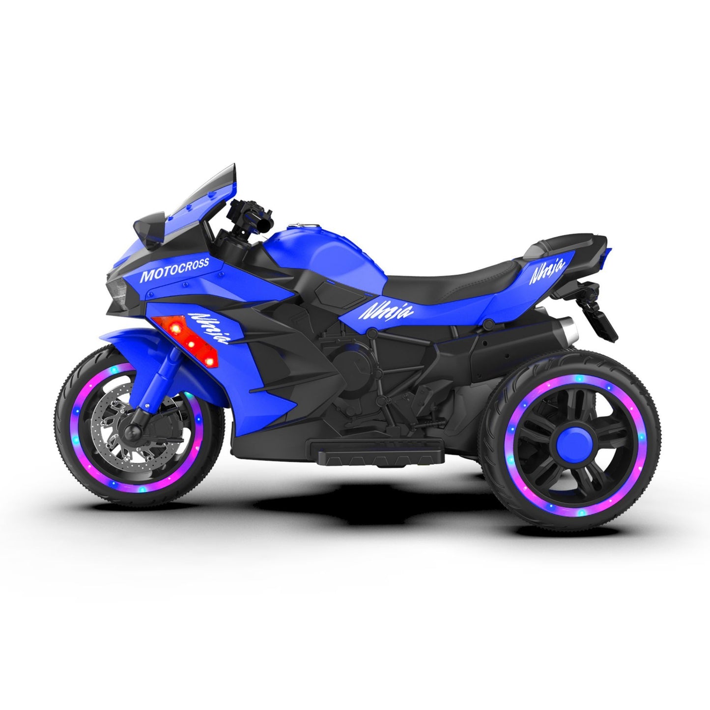 Electric 3 Wheel Motorcycle for Kids - Blue, Rechargeable and Safe