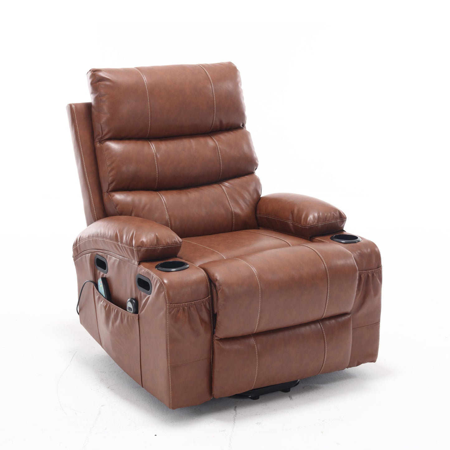 Electric Power Lift Recliner Chair with Massage, Heat, and Side Pockets for Elderly