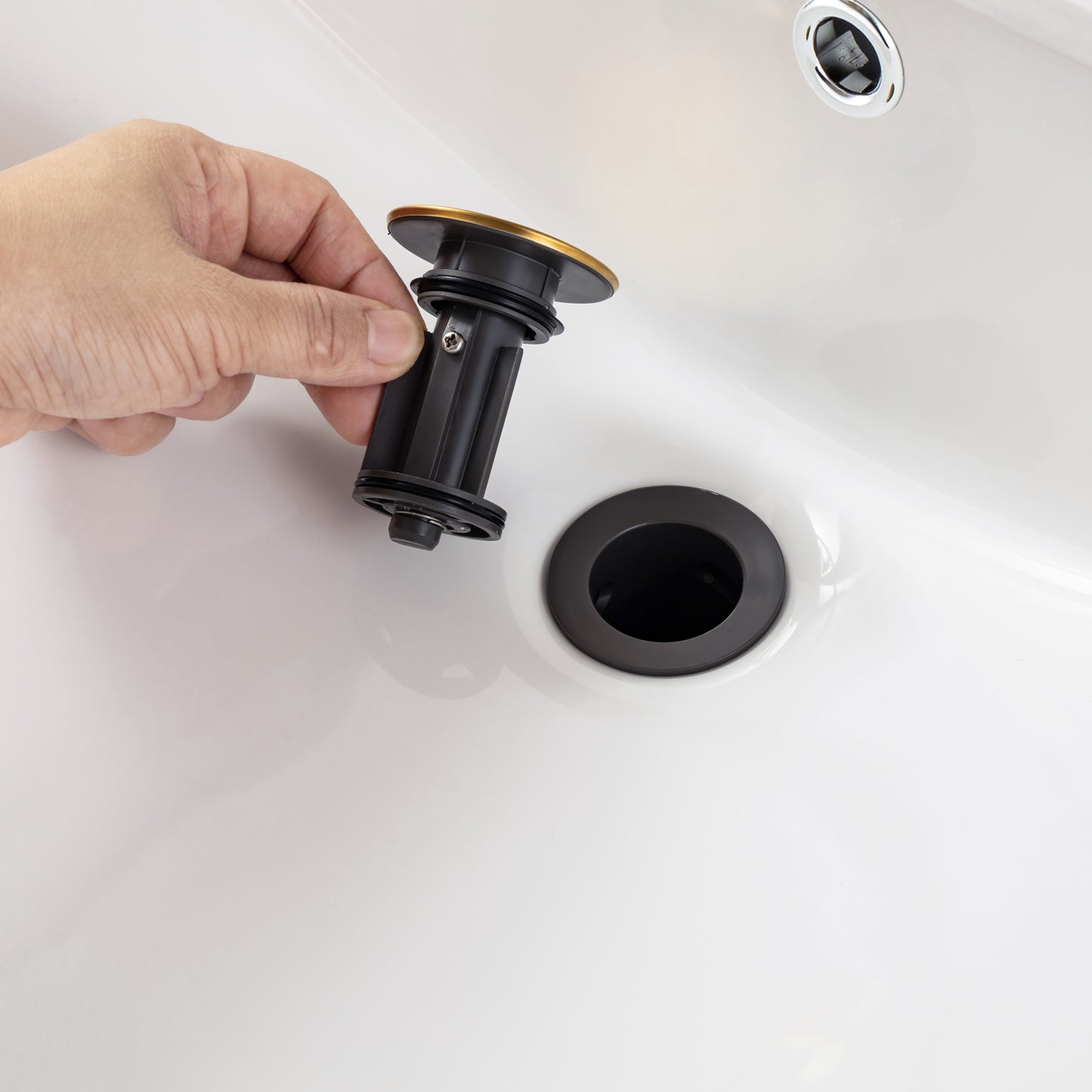 Waterfall Bathroom Faucet with Matte Black Finish and Ceramic Disc Cartridge