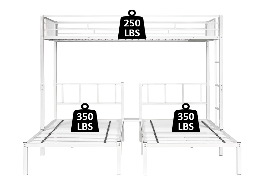 Versatile Steel Triple Bunk Bed with Noise-Reducing Design