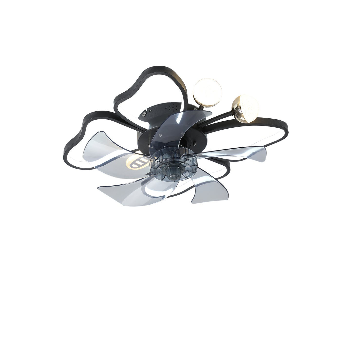 Black Butterfly Design Ceiling Fan with Remote Control and Dimmable LED Lights