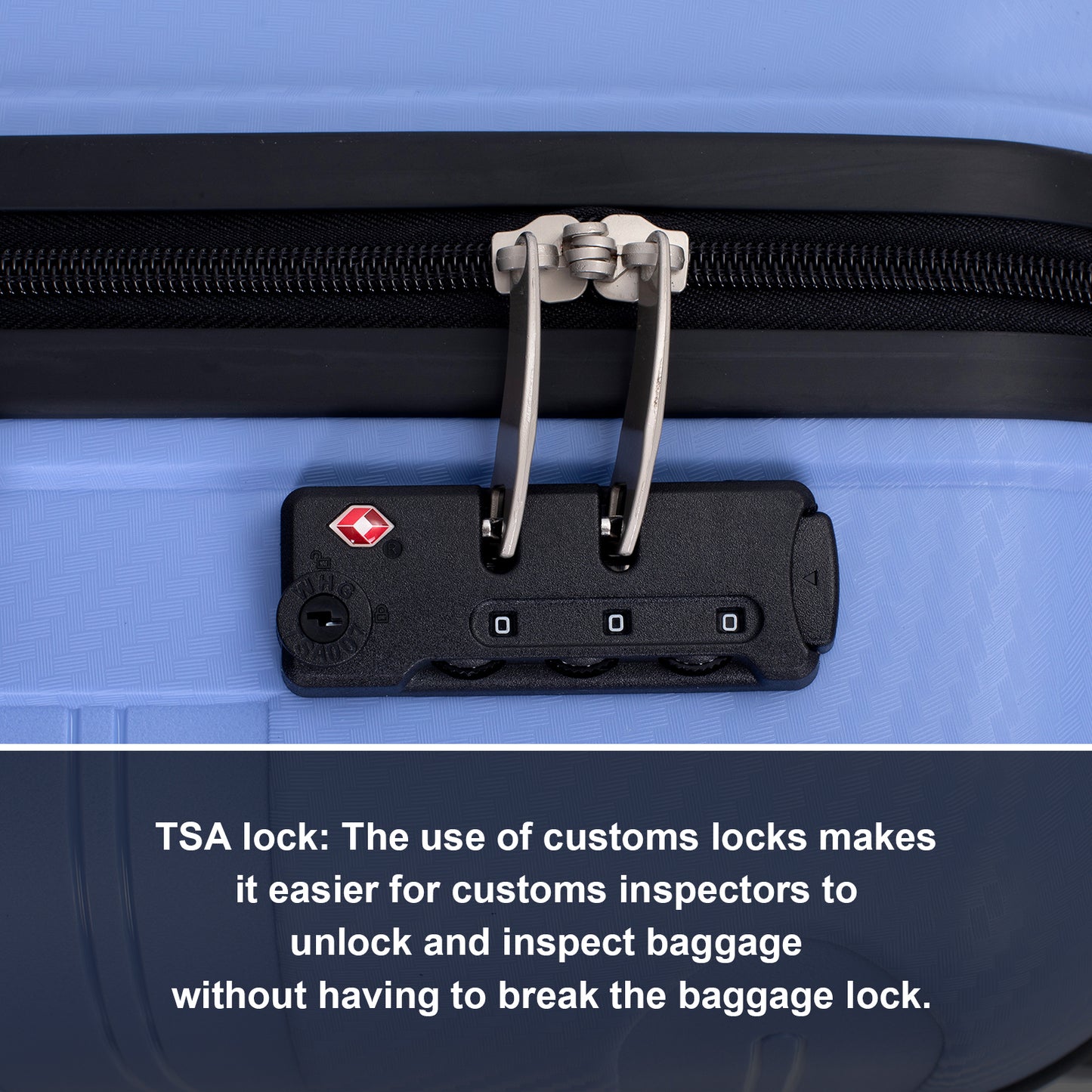 Hardshell Suitcase Spinner Wheels PP Luggage Sets Lightweight Durable Suitcase with TSA Lock,3-Piece Set (20/24/28) ,Purplish Blue