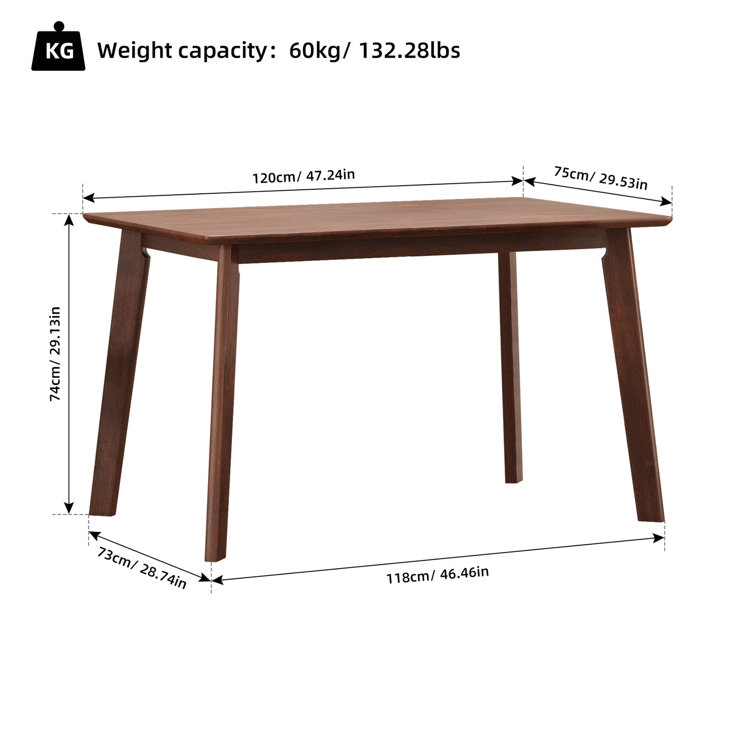 5 Pieces Dining Table Set 1 Dining Table and 4 Chairs Rustic Retro Solid RubberWood Table and Breakfast Upholstered Stools for Home Kitchen Dining Room