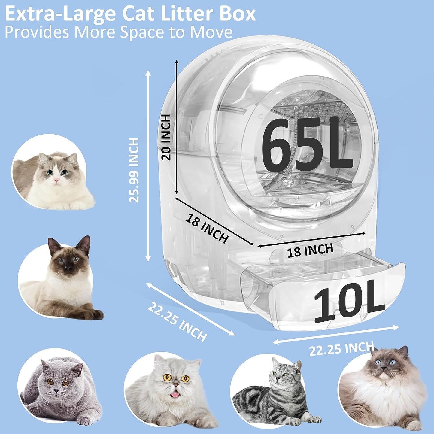 Self Cleaning Cat Litter Box, Automatic Cat Litter Box for Cat