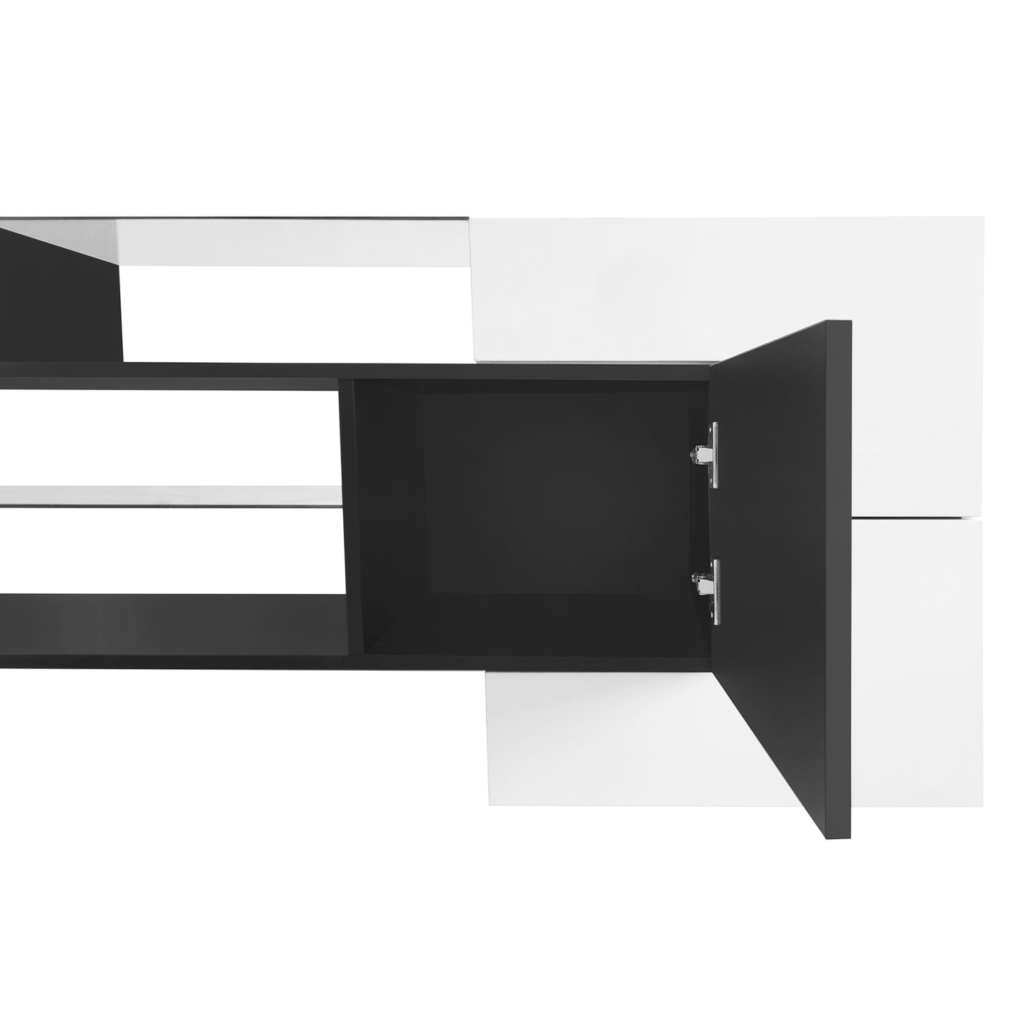 Innovative LED Glass TV Stand with High Gloss Finish and Versatile Storage Options