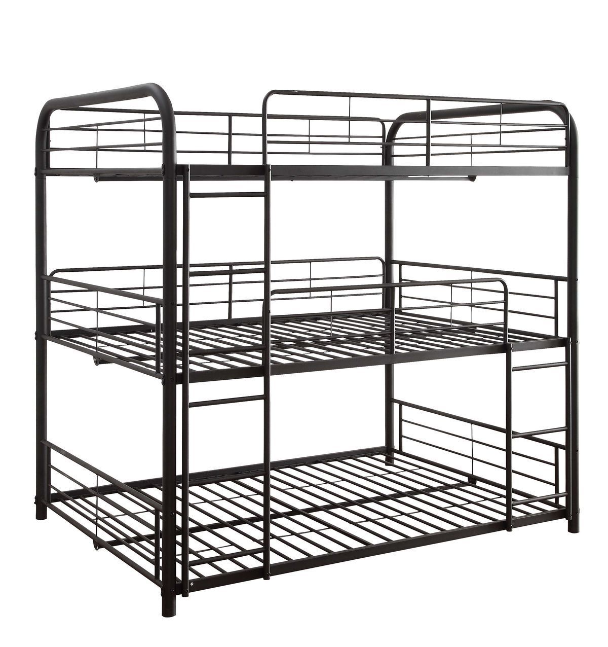 Cairo Triple Metal Bunk Bed in Sandy Black Finish