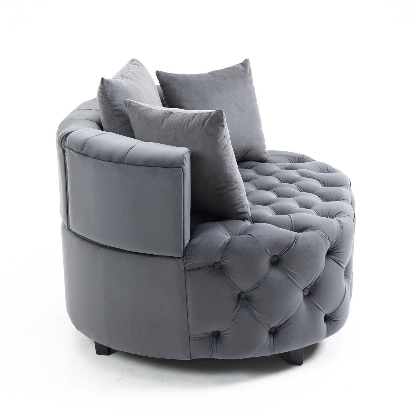 A&A Furniture,Accent Chair / Classical Barrel Chair for living room / Modern Leisure Chair (Grey)