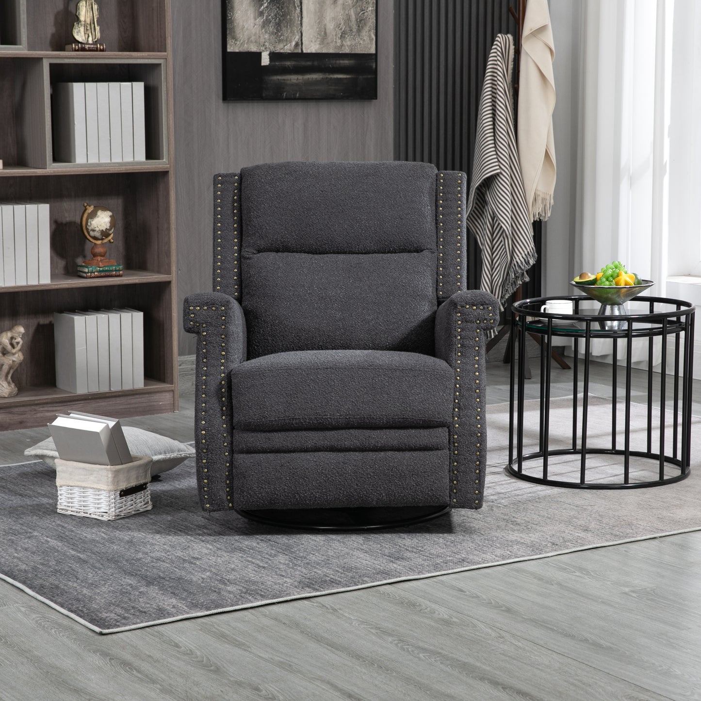 360 Degree Swivel Recliner Chair with Rocking and Reclining Functionality