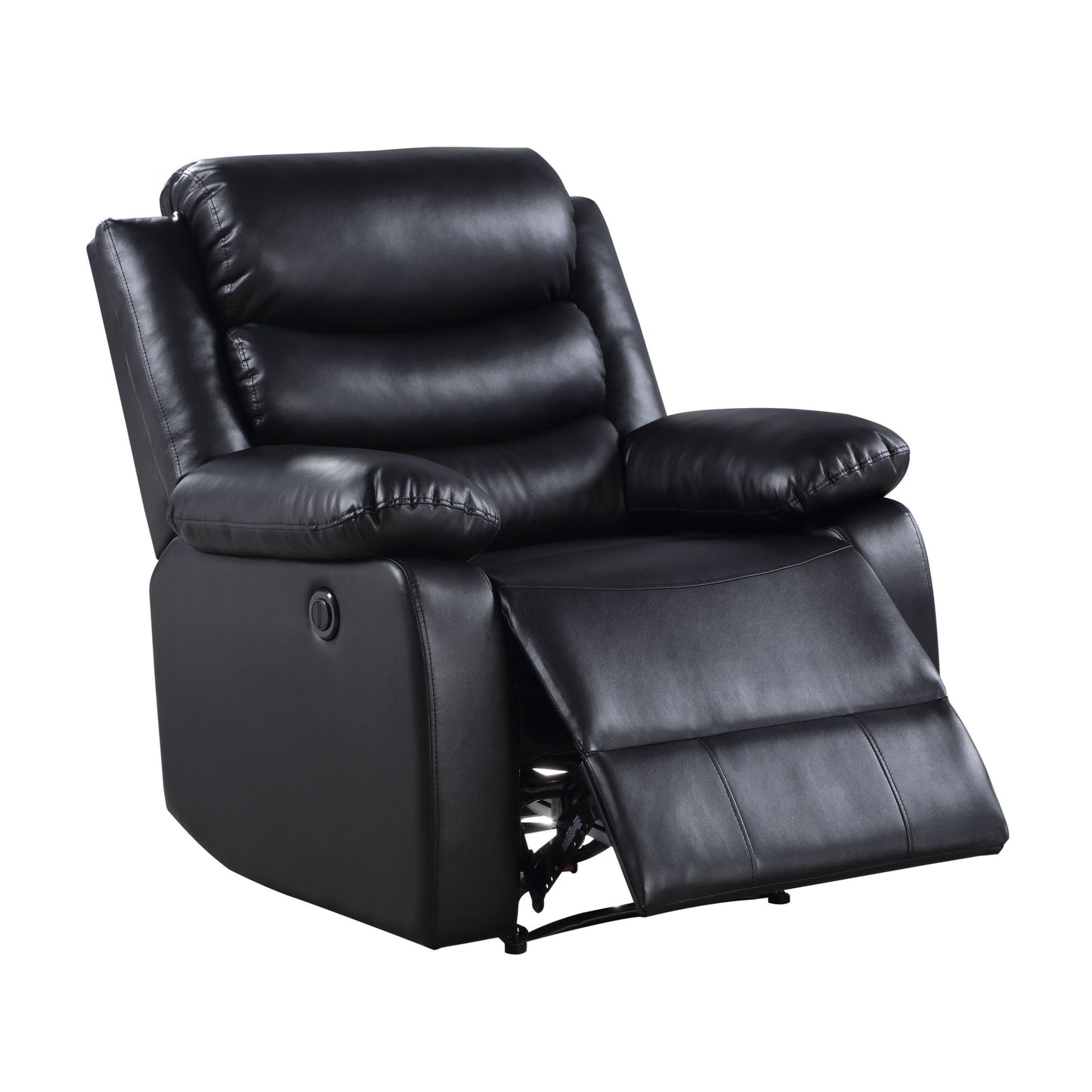 Eilbra Power Recliner in Smooth Faux Leather - Black, Adjustable Seating