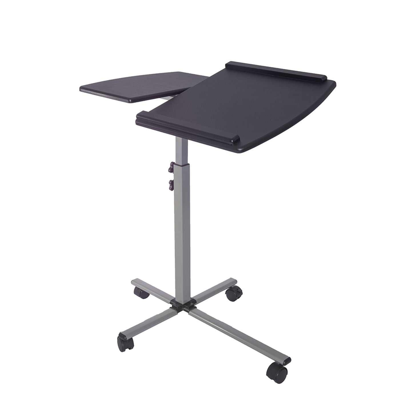 Adjustable Rolling Laptop Workstation with Graphite Finish