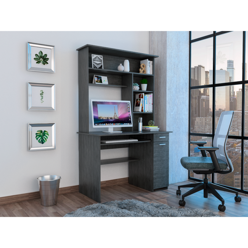 Compu 180 Hutch Desk with Convenient Storage and Ergonomic Design