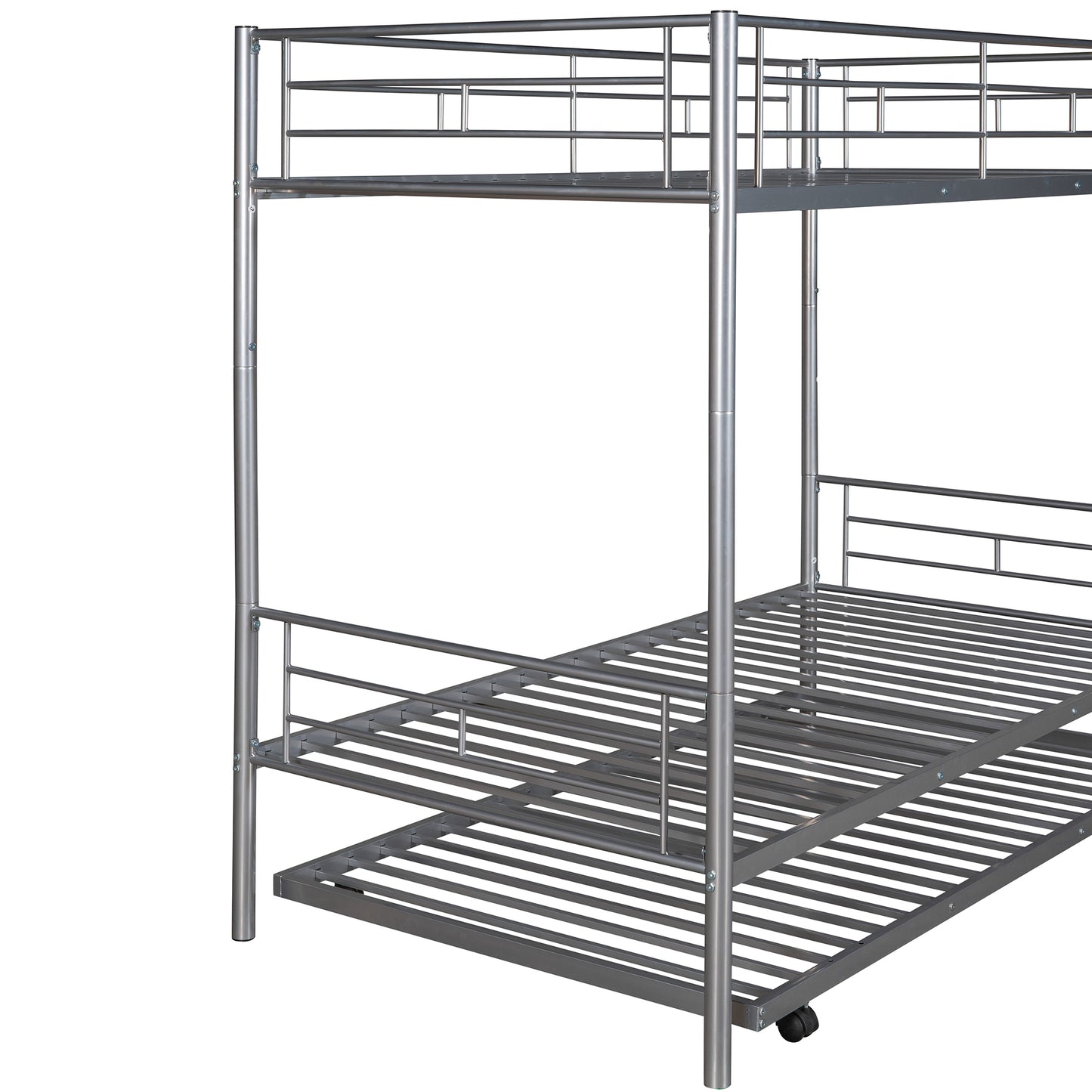 Convertible Twin Metal Bunk Bed With Trundle