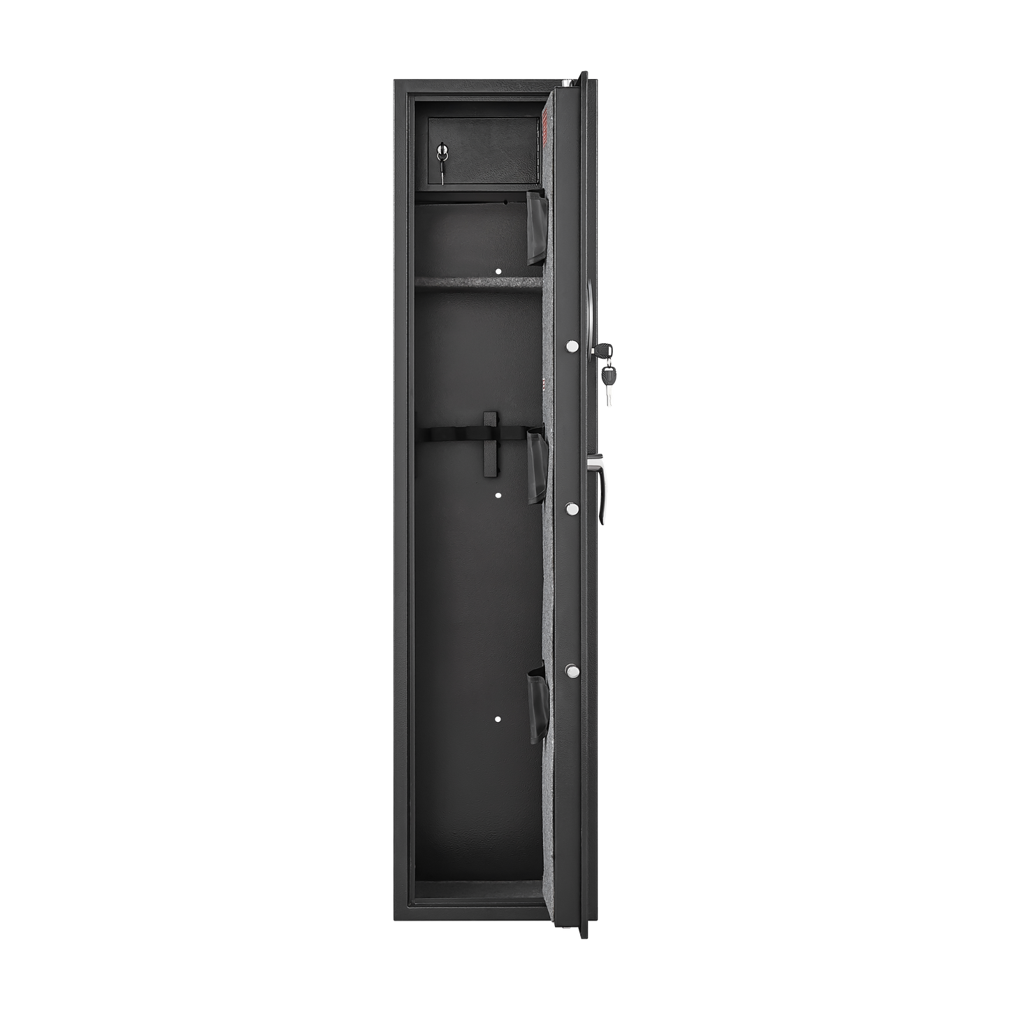 Secure Gun Cabinet with Password Lock: Stores 5 Rifles, 3 Pistols, and Includes Internal Storage Box and Magnetic Light