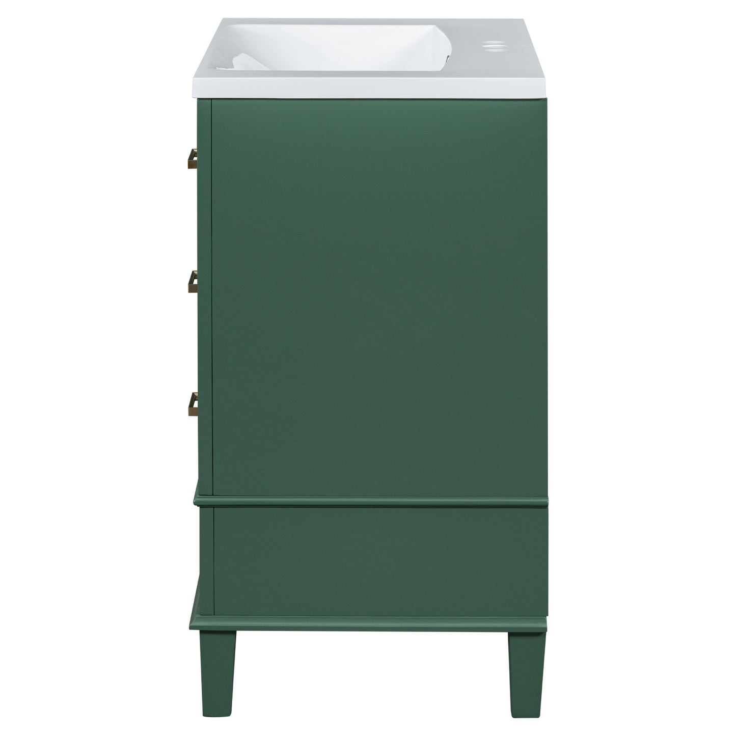 30" Bathroom Vanity in Green, Modern Bathroom Cabinet with Sink Combo Set, Bathroom Storage Cabinet with a Soft Closing Door and 3 Drawers, Solid Wood Frame