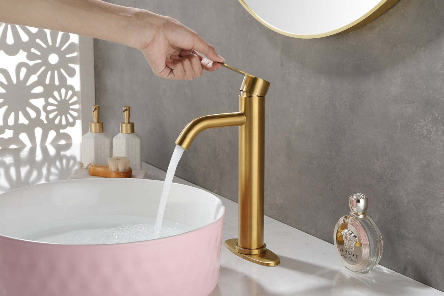 Elegant Gold Stainless Steel Bathroom Sink Faucet for Modern RVs and Vanities