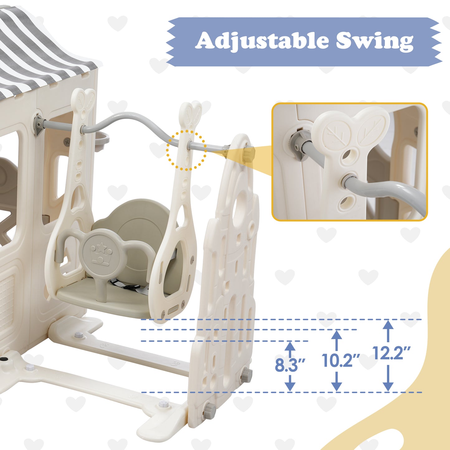 6-in-1 Toddler Slide and Swing Set with Fairy House for Babies