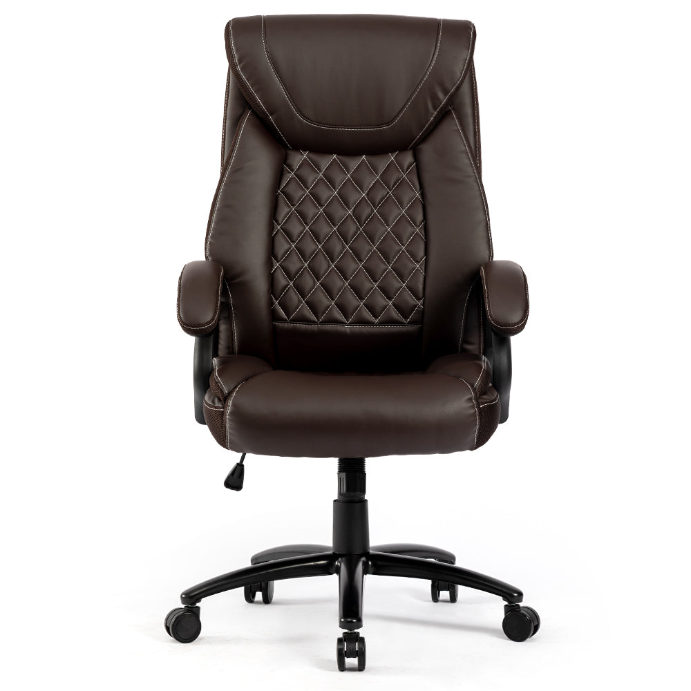 PU Leather Office Chair Big and Tall Desk Chair 360°Swivel Office Chair Adjustable Height with Soft Armrest,300lbs