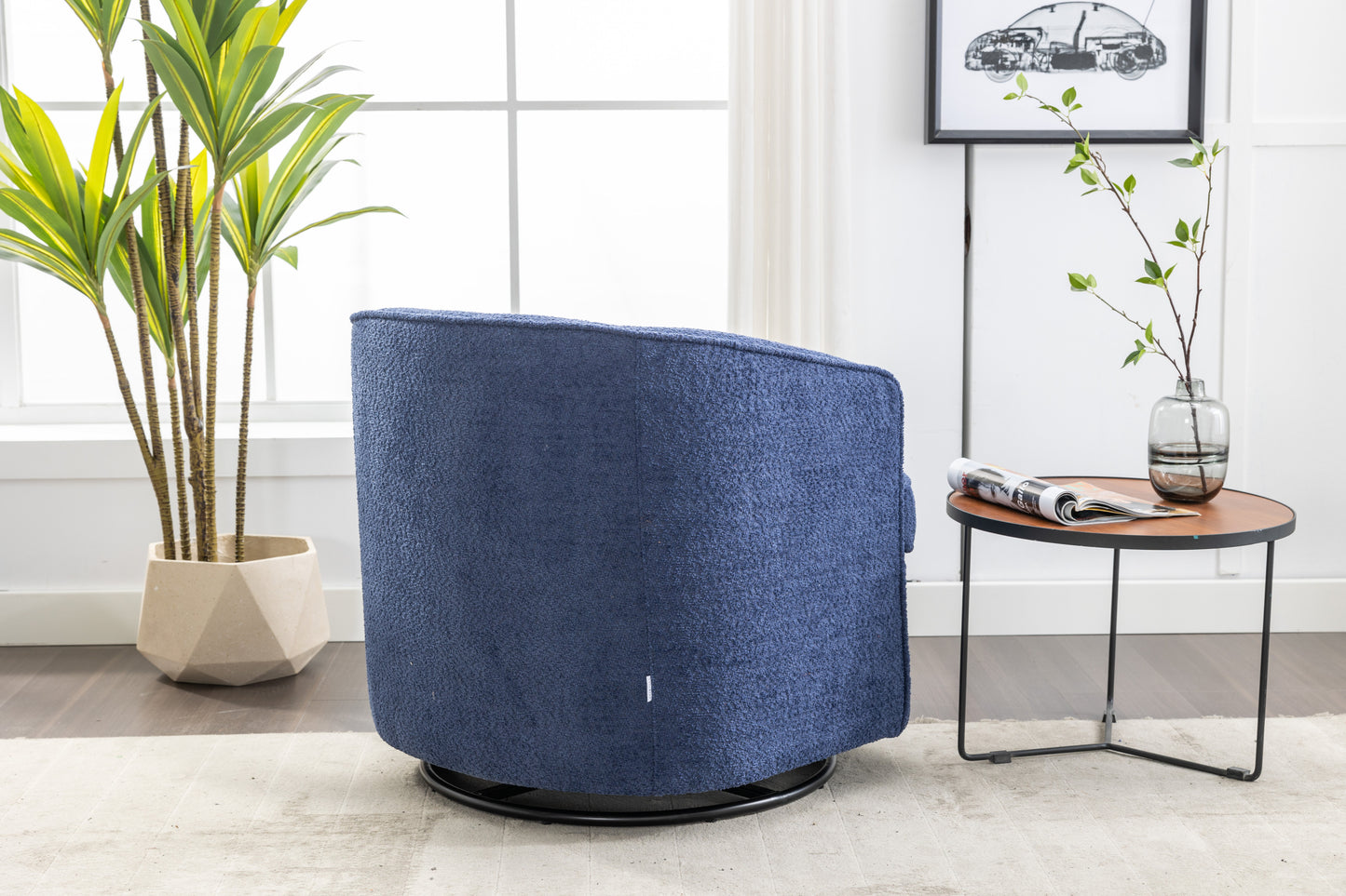 Swivel Barrel Chair with 360-Degree Swivel Feature and Plush Comfort