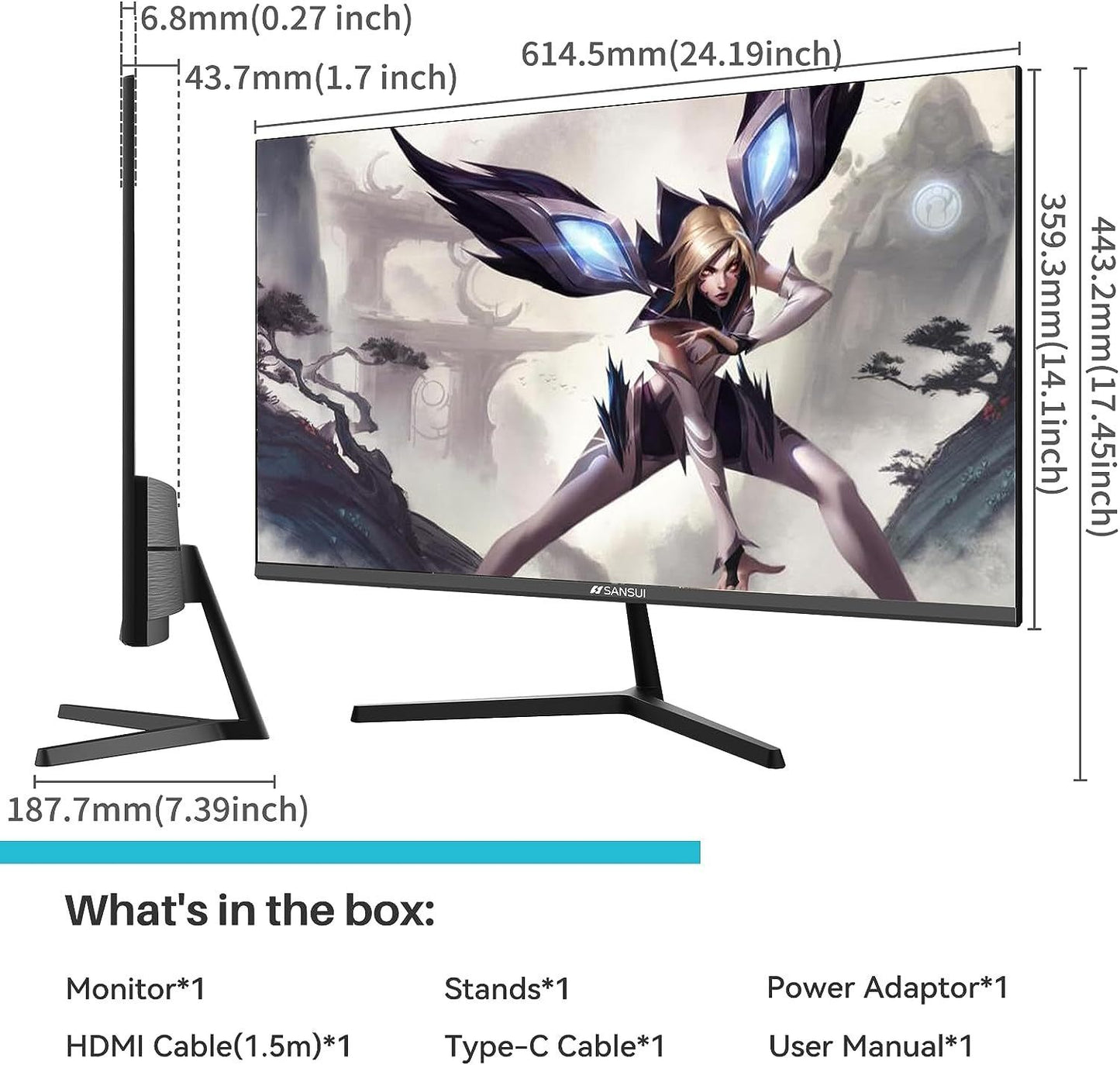 27 Sansui Computer Monitor with 100Hz Refresh Rate and HDR10 Support