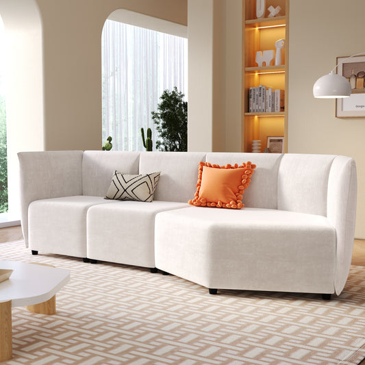 Stylish Sofa Set with Polyester Upholstery with Adjustable Back with Free Combination for Living Room