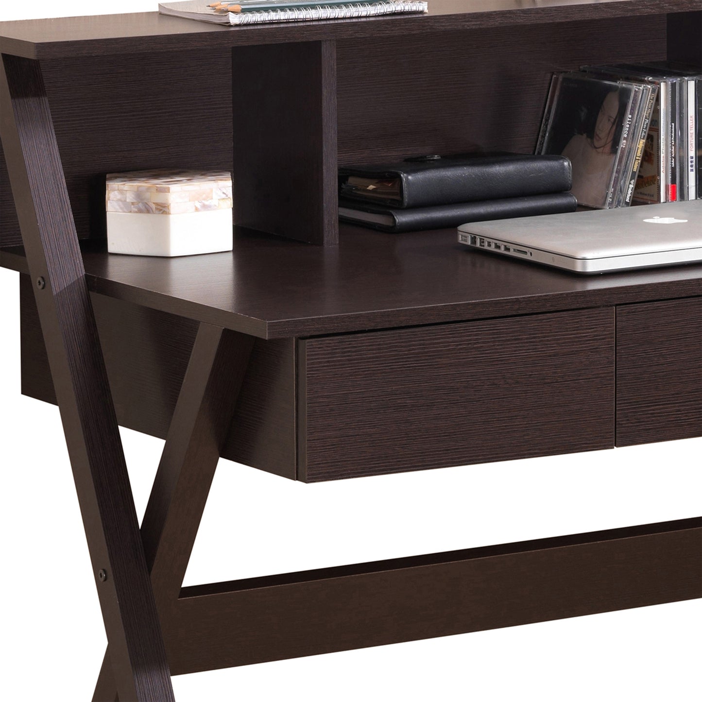 Elegant Writing Desk with Ample Storage in Wenge Wood