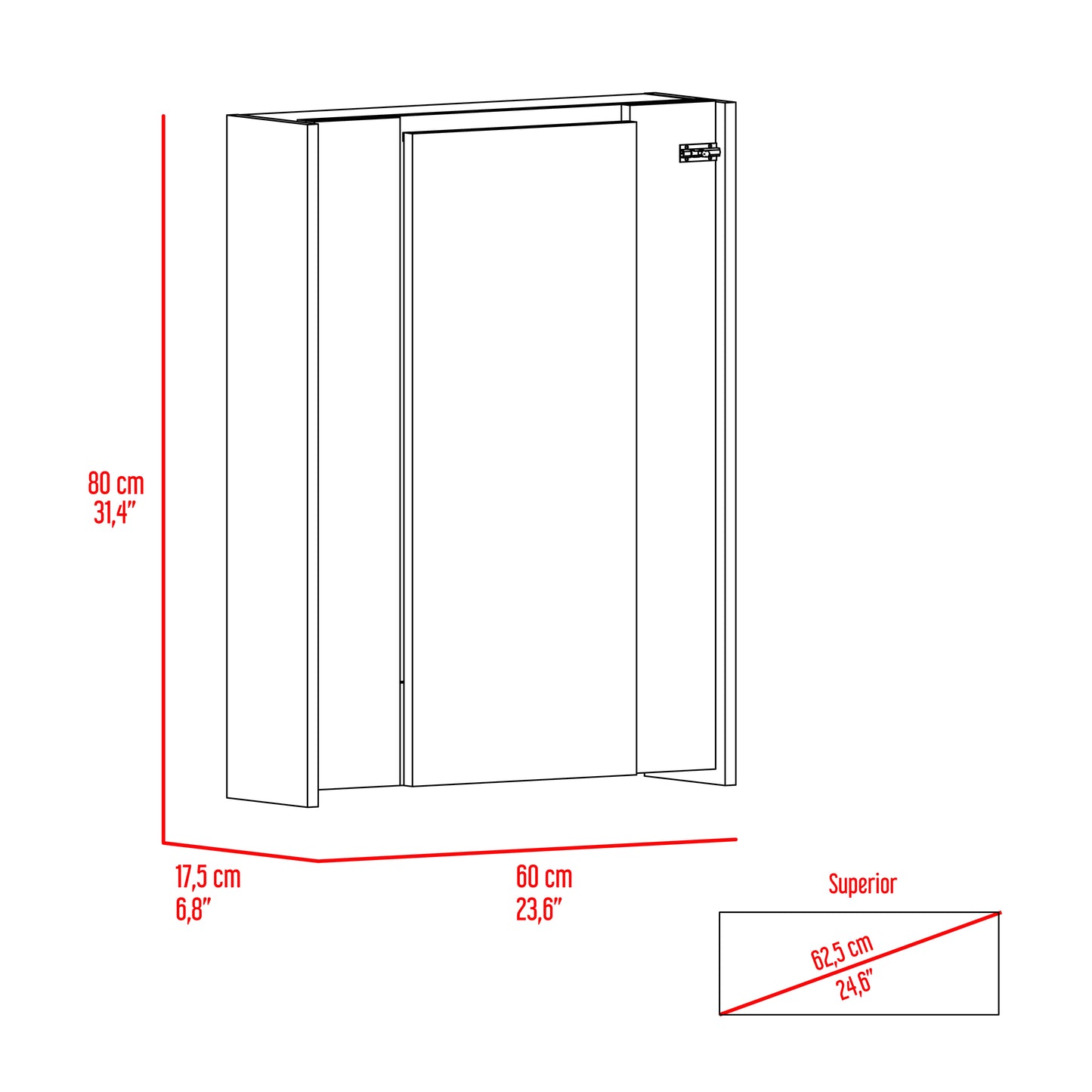 Portable White Desk with Wall-Mounted Hutch and Safety Locking System