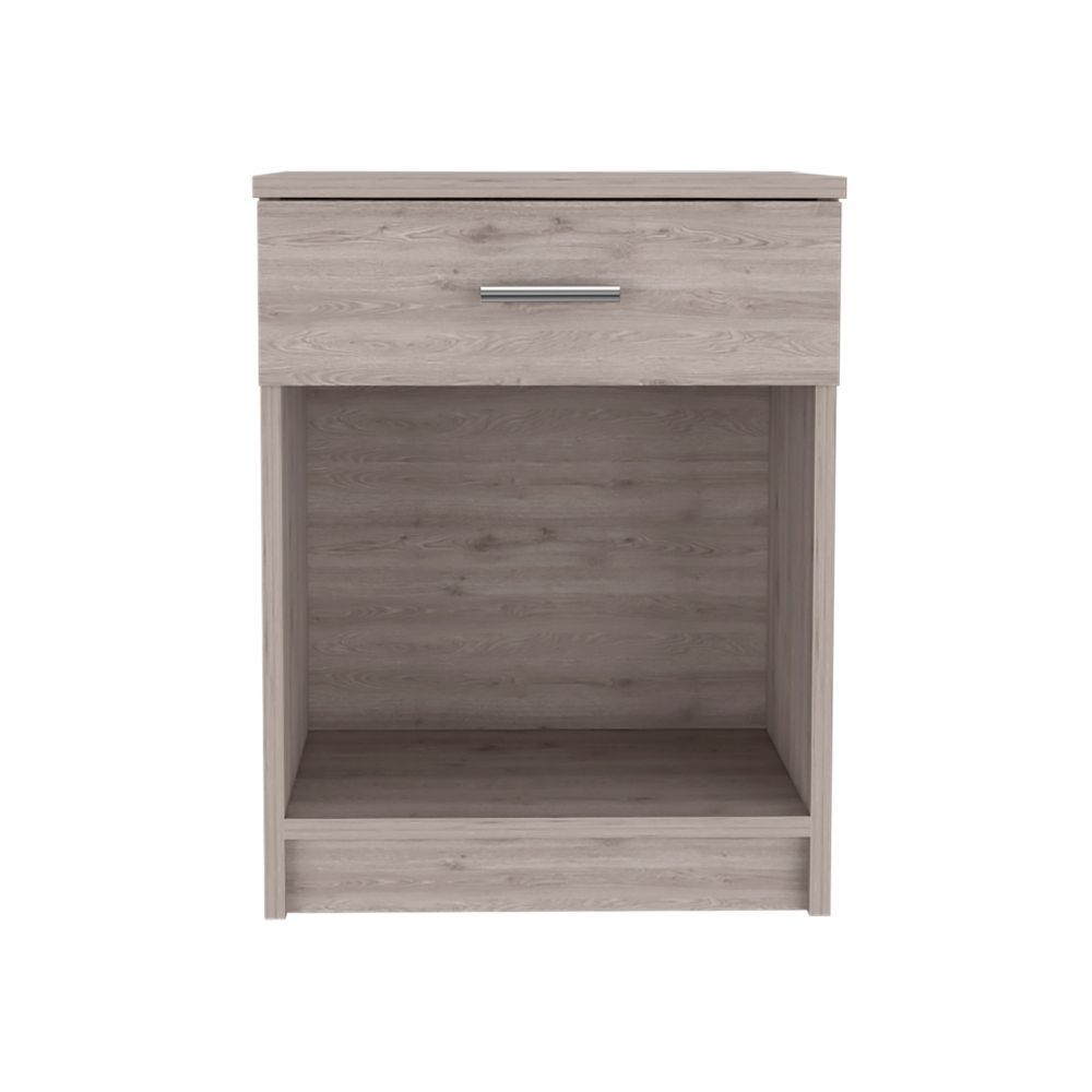 Eco Nightstand, Superior Top,  One Drawer, Lower Shelf -Light Gray