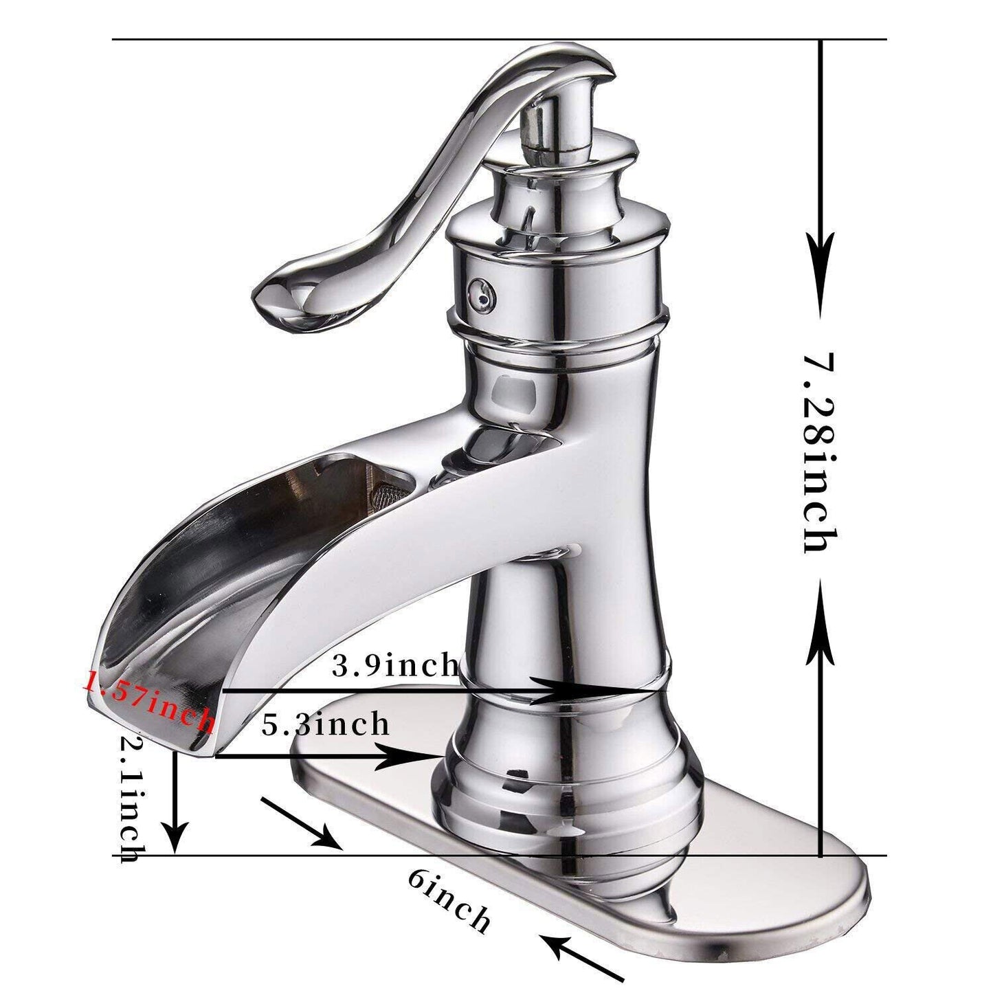 Elegant Chrome Waterfall Bathroom Faucet with Single Handle
