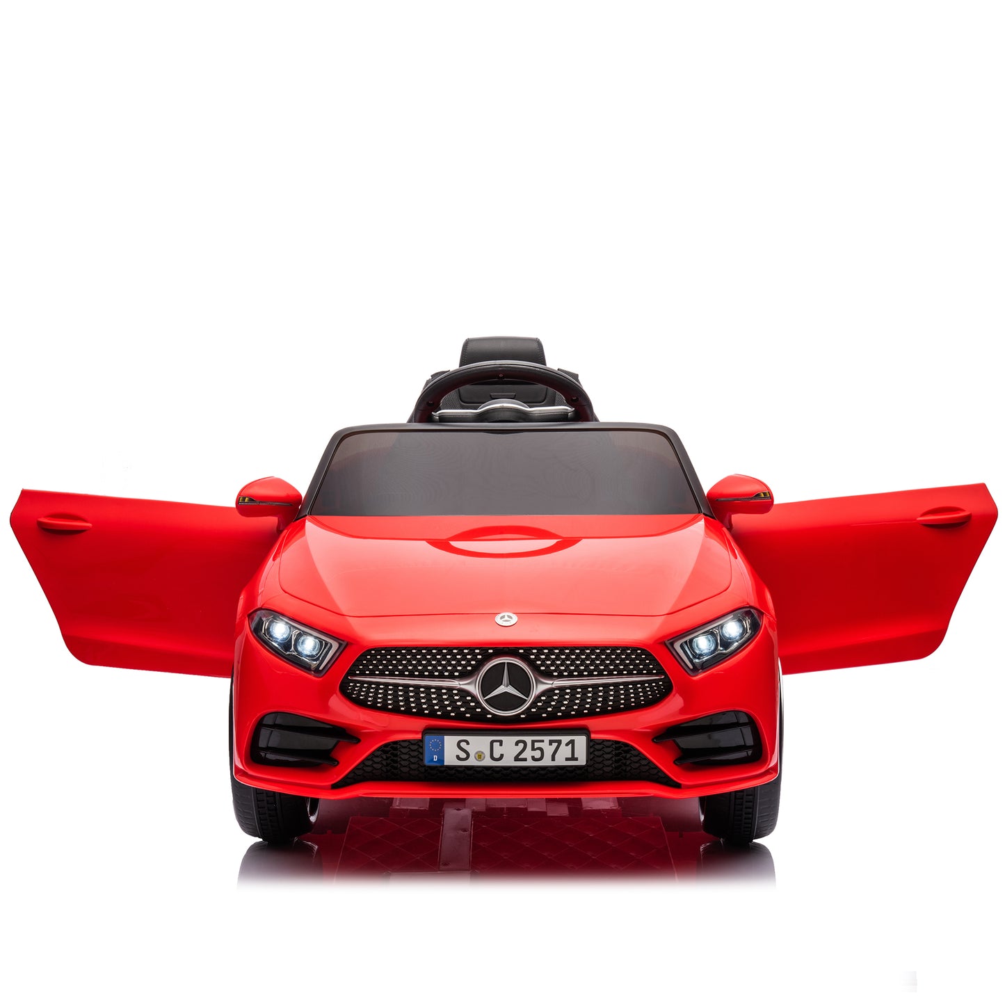 12V Kids Ride On Car w/ Parents Remote Control,Licensed Mercedes-Benz CLS 350 for Kids,Four Wheel Suspension,Power Display,Music,Volume Control,LED Lights,MP3,USB/SD for Kids 37-95 months.