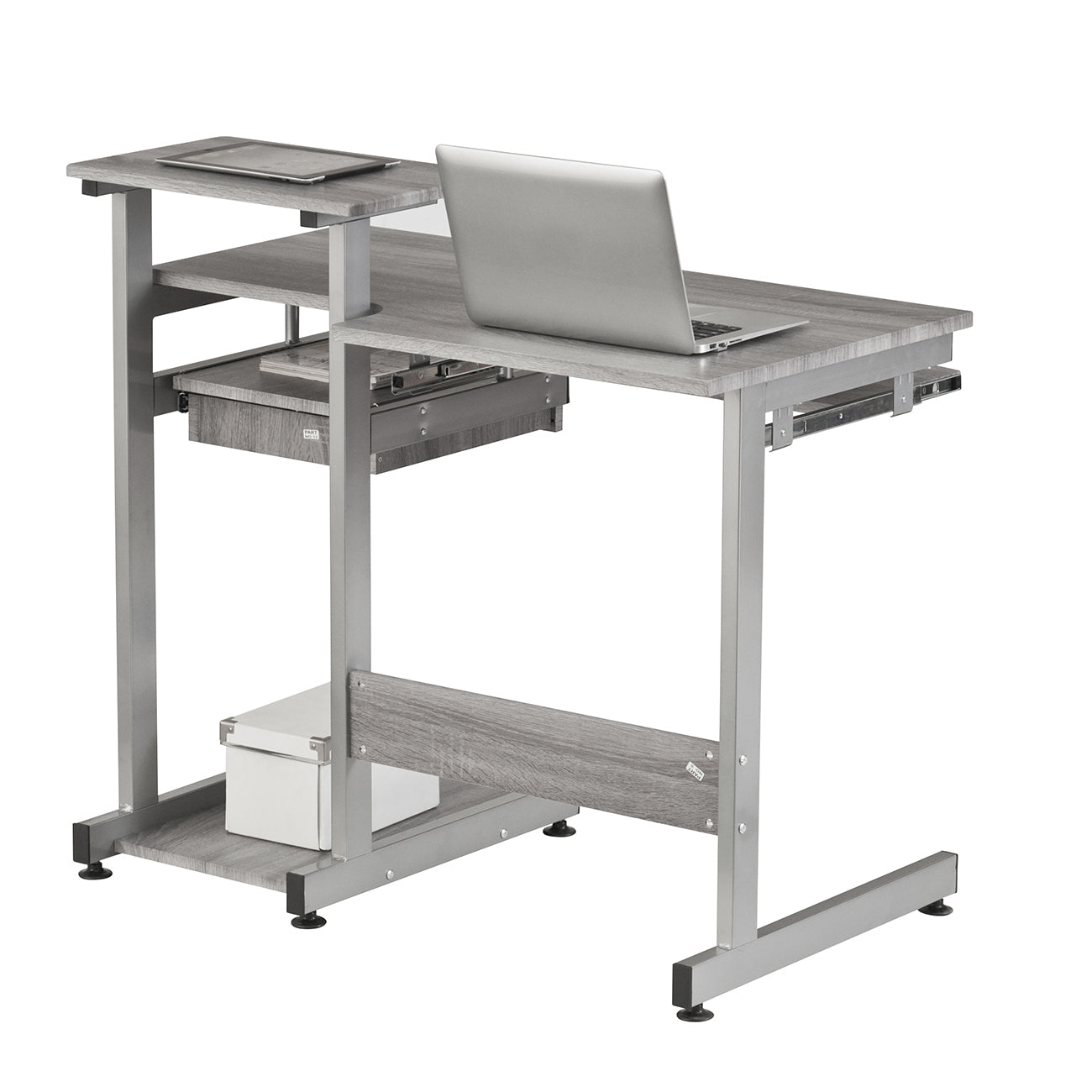 Techni Mobili Grey Computer Workstation Desk