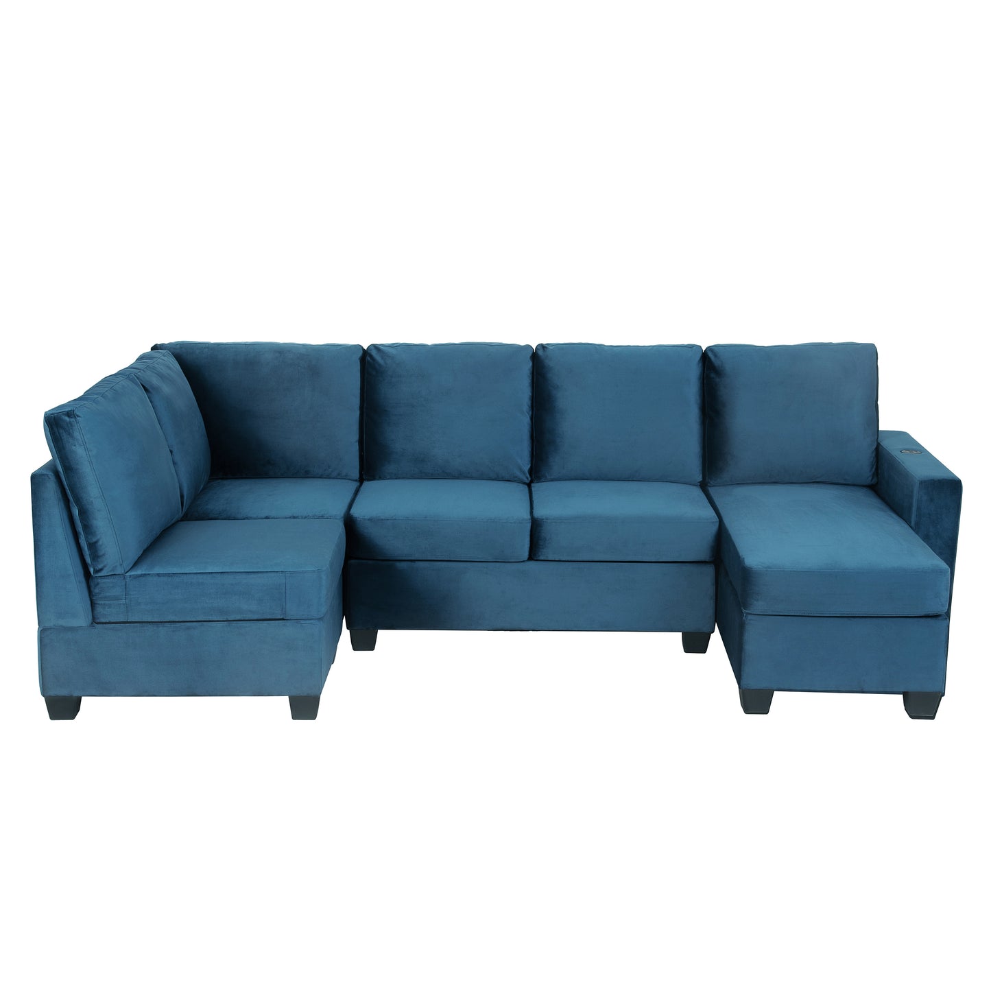 Modern L-Shaped Sectional Sofa with Convertible Chaise Lounge