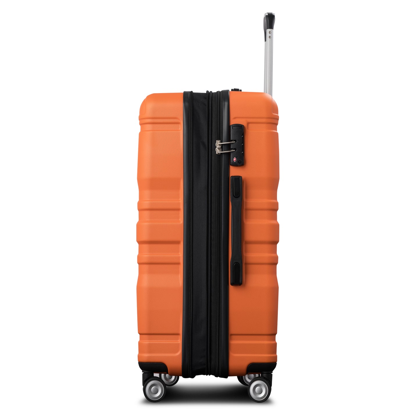 Luggage Sets New Model Expandable ABS Hardshell 3pcs Clearance Luggage Hardside Lightweight Durable Suitcase sets Spinner Wheels Suitcase with TSA Lock 20''24''28''(orange)