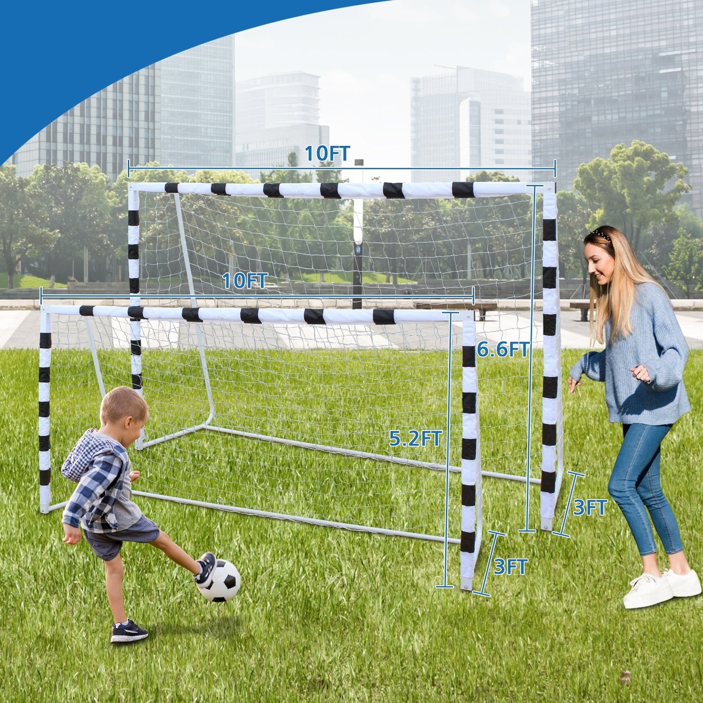 Portable Soccer Door Frame 6.6ft High, Soccer Door, Courtyard Park for Youth Soccer Matches