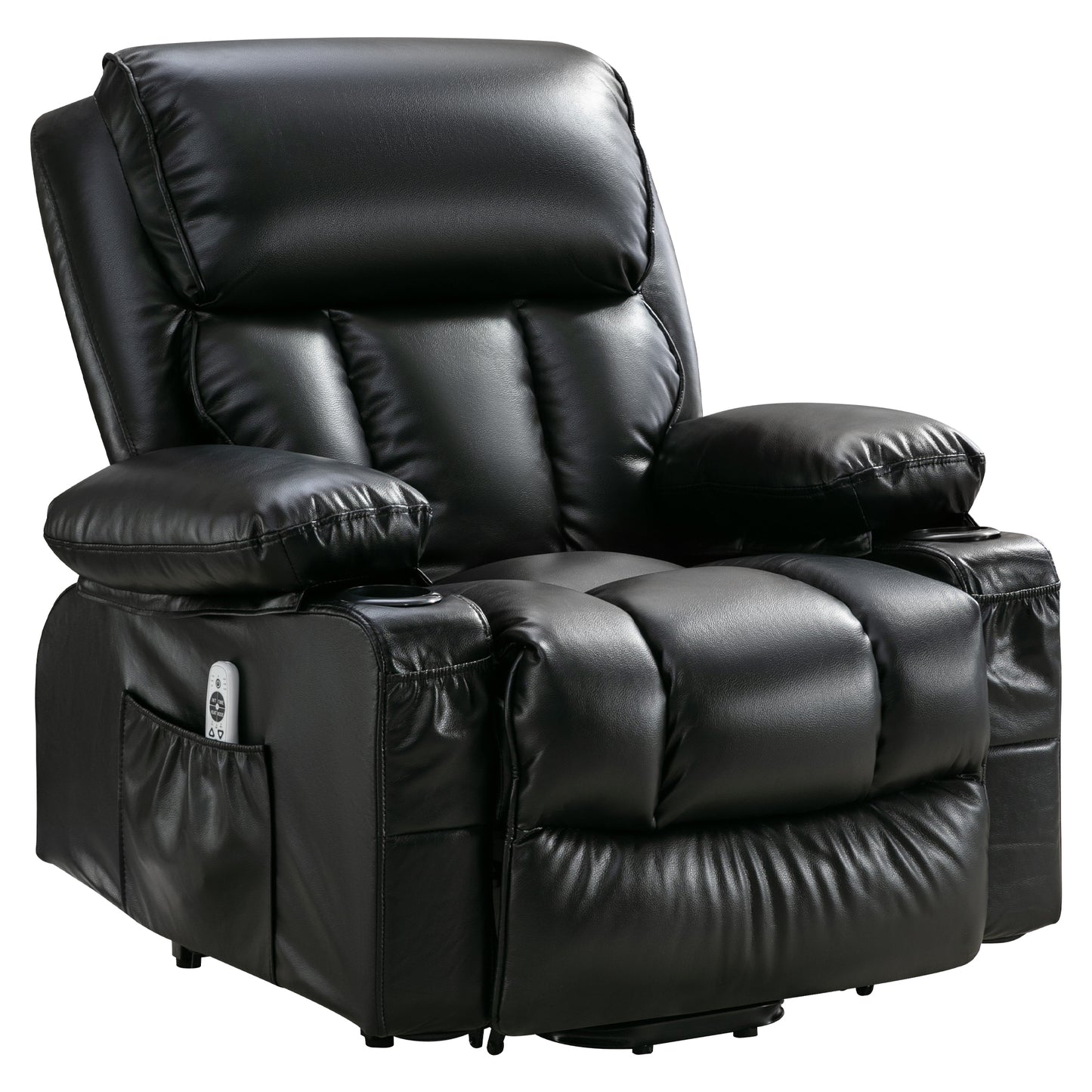 Comfort Plus Elderly Power Lift Recliner Chair with Heat, Massage, and Infinite Position - Black