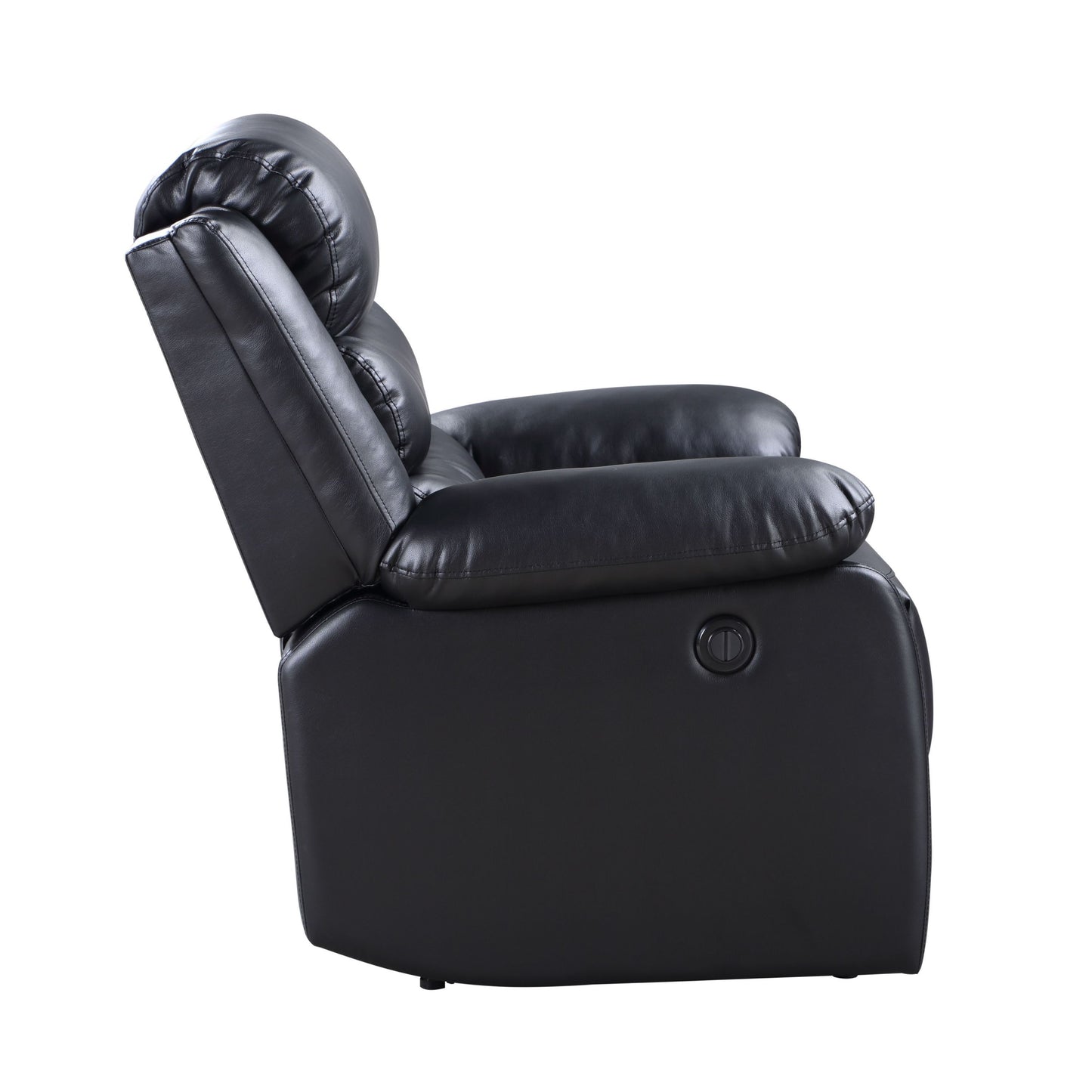 Eilbra Power Recliner in Smooth Faux Leather - Black, Adjustable Seating