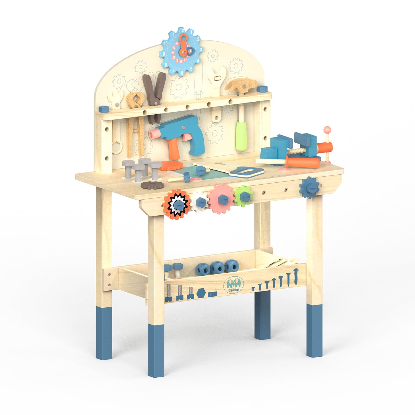 Children's Classic Wooden Workbench Playset for Building and Learning