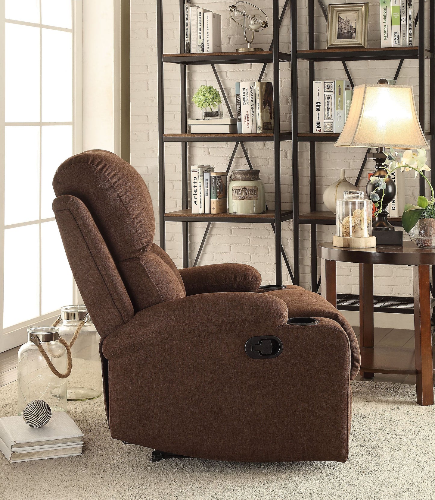 Chocolate Velvet Motion Recliner for Ultimate Comfort