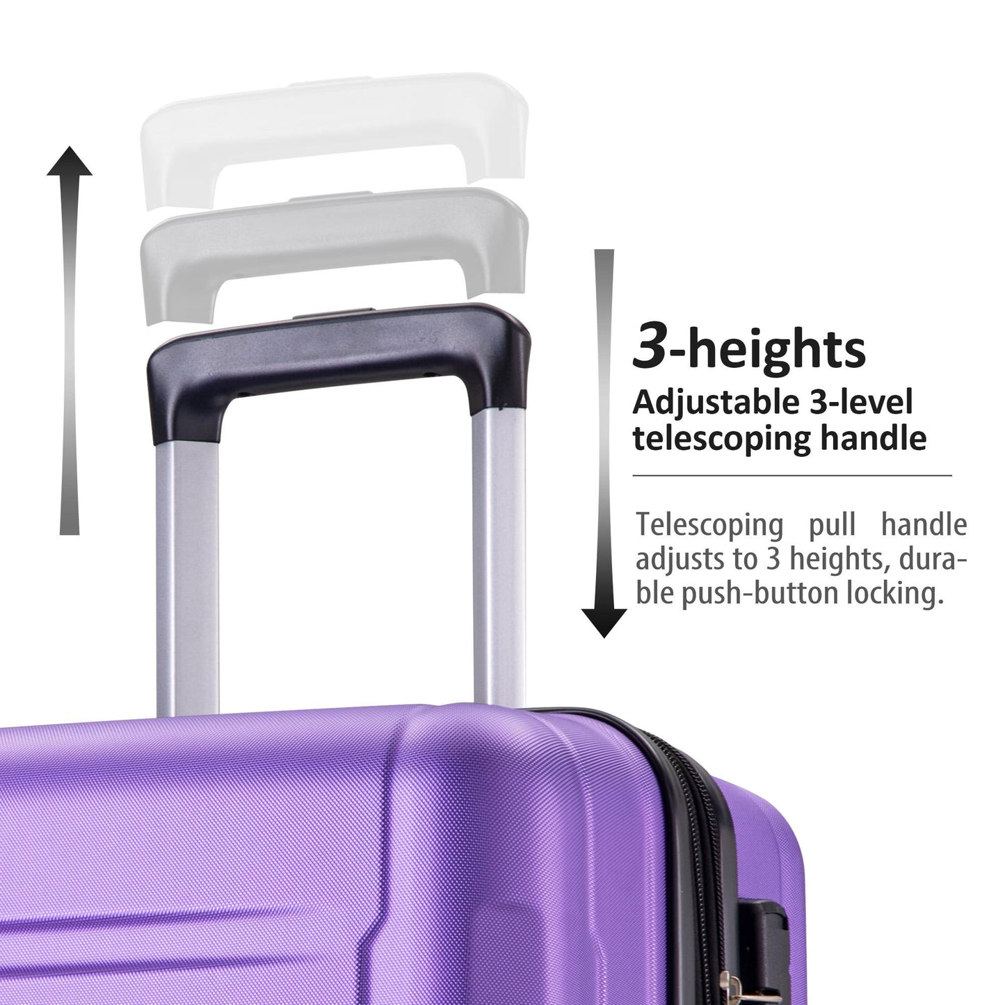 Expandable  Spinner Wheel 3 Piece Luggage Set ABS Lightweight Suitcase with TSA Lock