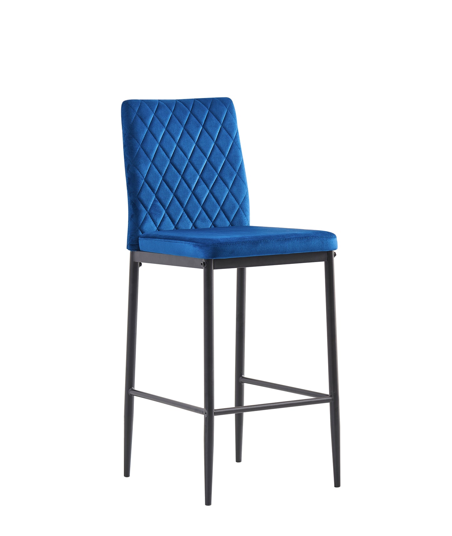 Blue bar stool, velvet stool, modern bar chair, bar stool with metal legs, kitchen stool, dining chair, 2-piece set